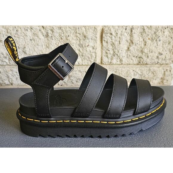 Dr Martens Blaire Platform Black Sandal, Air Wair, Soft Wair